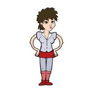cartoon woman with hands on hips N240