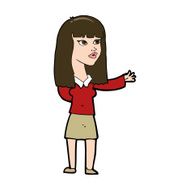 cartoon woman gesturing to show something N22