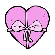 cartoon heart shaped present N10