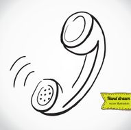 vector sketch illustration - telephone handset N5
