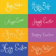 set of hand drawn typograhy Happy Easter