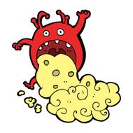 cartoon gross monster being sick N10