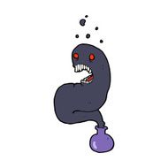 cartoon halloween ghost in bottle N21