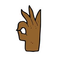cartoon okay hand gesture N21