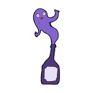 cartoon ghost in bottle N33