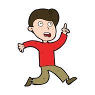 cartoon boy panicking N32