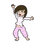cartoon frightened woman N31
