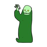 cartoon waving halloween ghoul N10