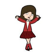 cartoon unhappy girl N21