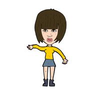 cartoon woman waving away N11