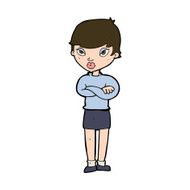 cartoon annoyed woman N206