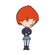 cartoon nervous woman N38