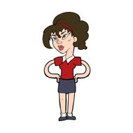 cartoon woman with hands on hips N241