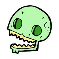 cartoon spooky skull N182