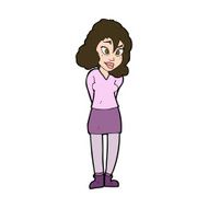 cartoon confused woman N122