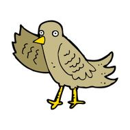 cartoon waving bird N21