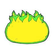 cartoon green halloween fire border N5