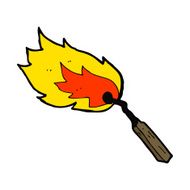 cartoon burning match N45