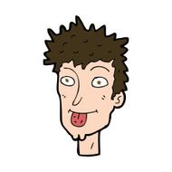 cartoon man sticking out tongue N32