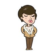 cartoon cool relaxed woman N11