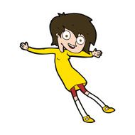 cartoon crazy excited girl N11