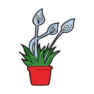 cartoon orchid plant N11