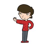 Cartoon Woman Waving N371