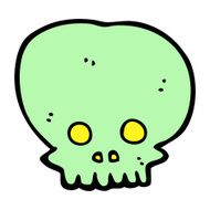 cartoon spooky skull symbol N23