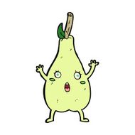 cartoon frightened pear N10