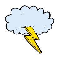 cartoon lightning bolt and cloud N10