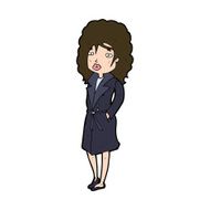 cartoon woman in trench coat N29
