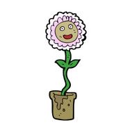 cartoon flower with face N31