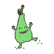 cartoon happy dancing pear N11