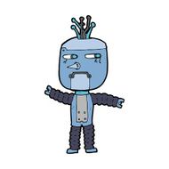 cartoon waving robot N22