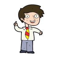 cartoon school boy with idea N35