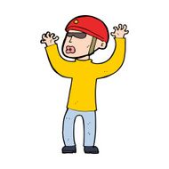 cartoon security man panicking N10