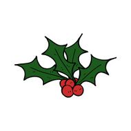 Cartoon Christmas Holly N12