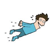 cartoon drenched man flying N8