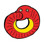 cartoon snake eating own tail N11