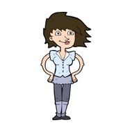 cartoon woman with hands on hips N242