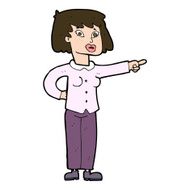 cartoon woman pointing N230