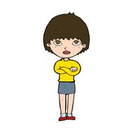 cartoon woman with crossed arms N50