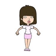 cartoon woman shrugging shoulders N518