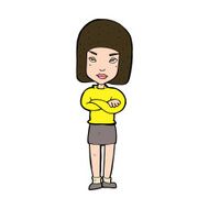 cartoon woman with crossed arms N51