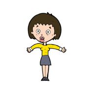 cartoon woman shrugging shoulders N520