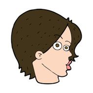 cartoon female face N162