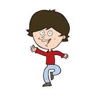 cartoon happy waving boy N22
