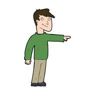 Cartoon Man Pointing N228