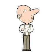 cartoon old man with folded arms N11