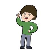 cartoon man with idea N164